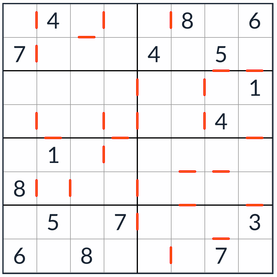 последовательная головоломка Sudoku 8x8