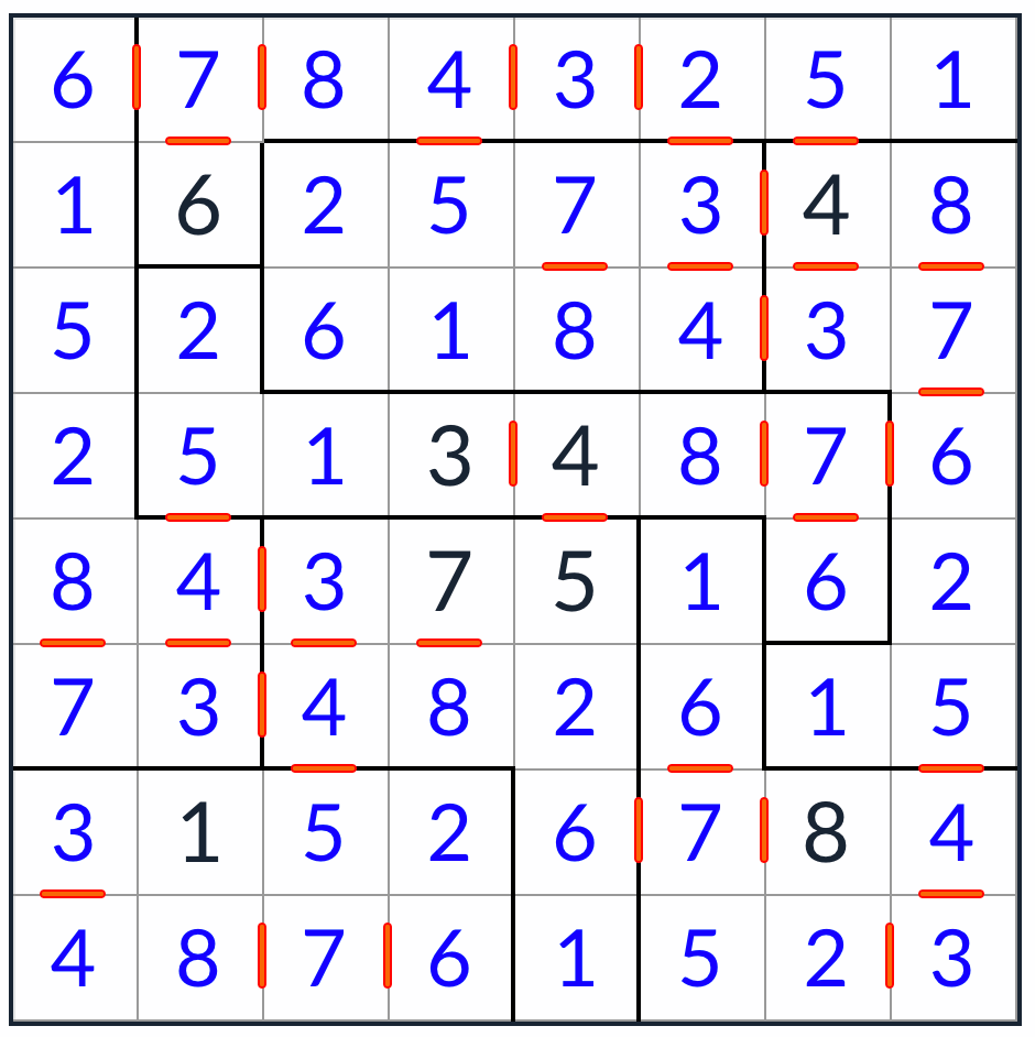 против нерегулярного последовательного решения Sudoku 8x8