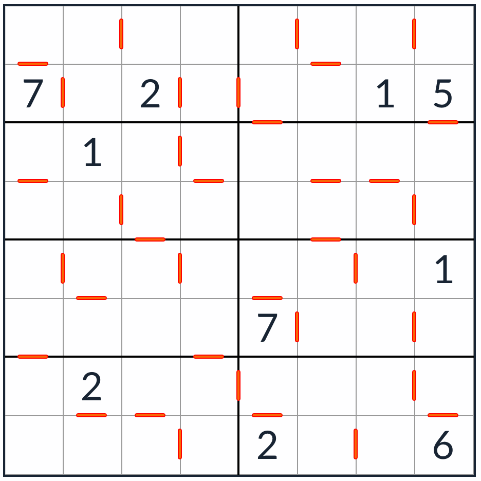 Анти-кинг-рубашка подряд Sudoku 8x8