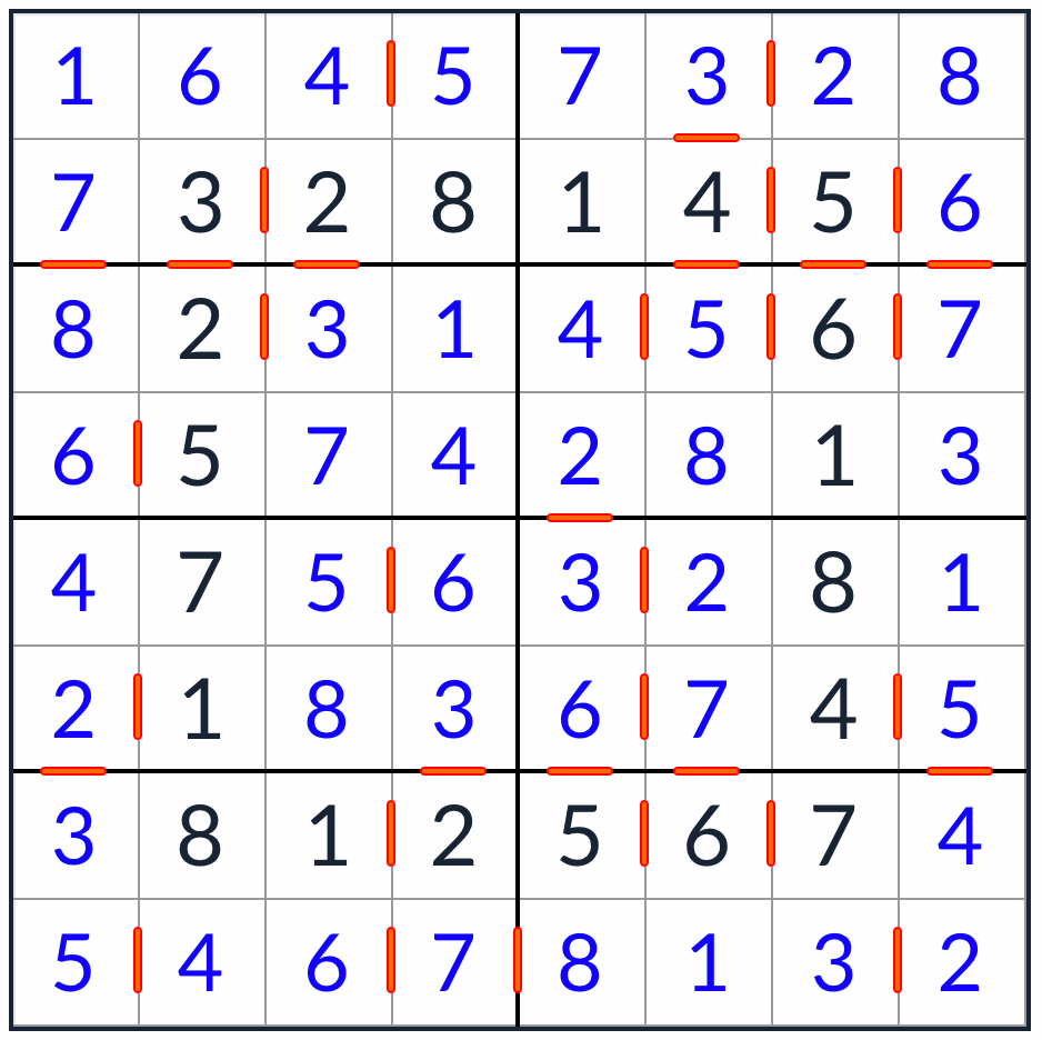 Alti-Knight Semokutive Sudoku 8x8 раствор