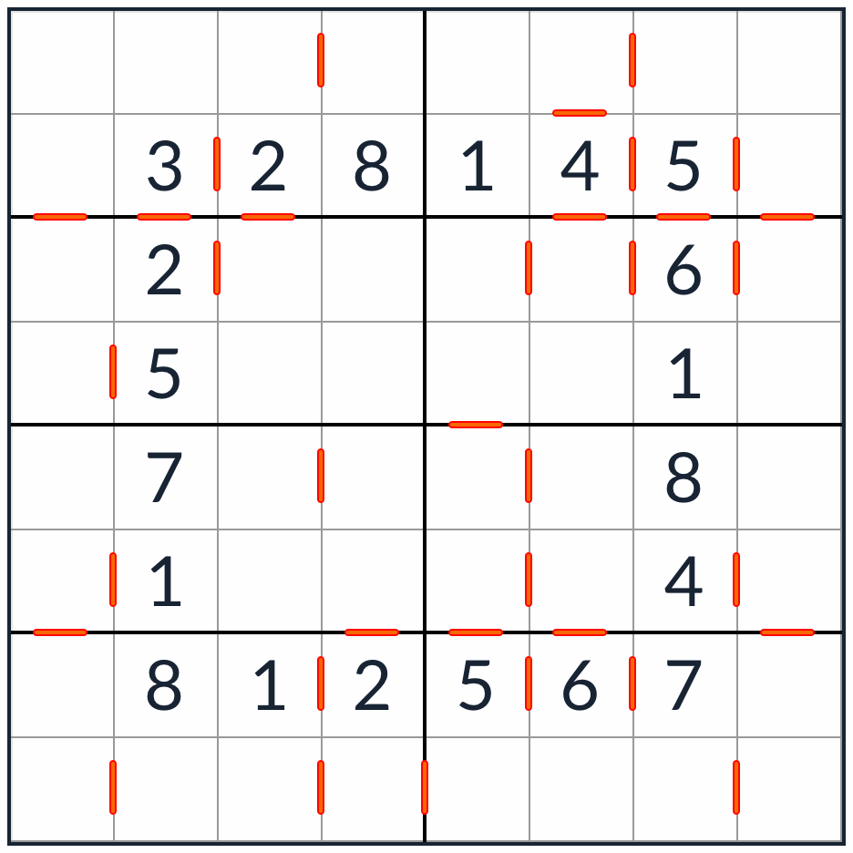 Анти-рыцарь подряд Sudoku 8x8