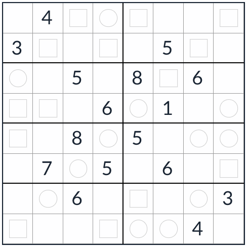 Anti-Knight Evel-odd Sudoku 8x8