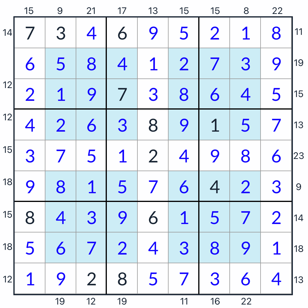 Anti-Knight Hyper-Frame Sudoku Solution