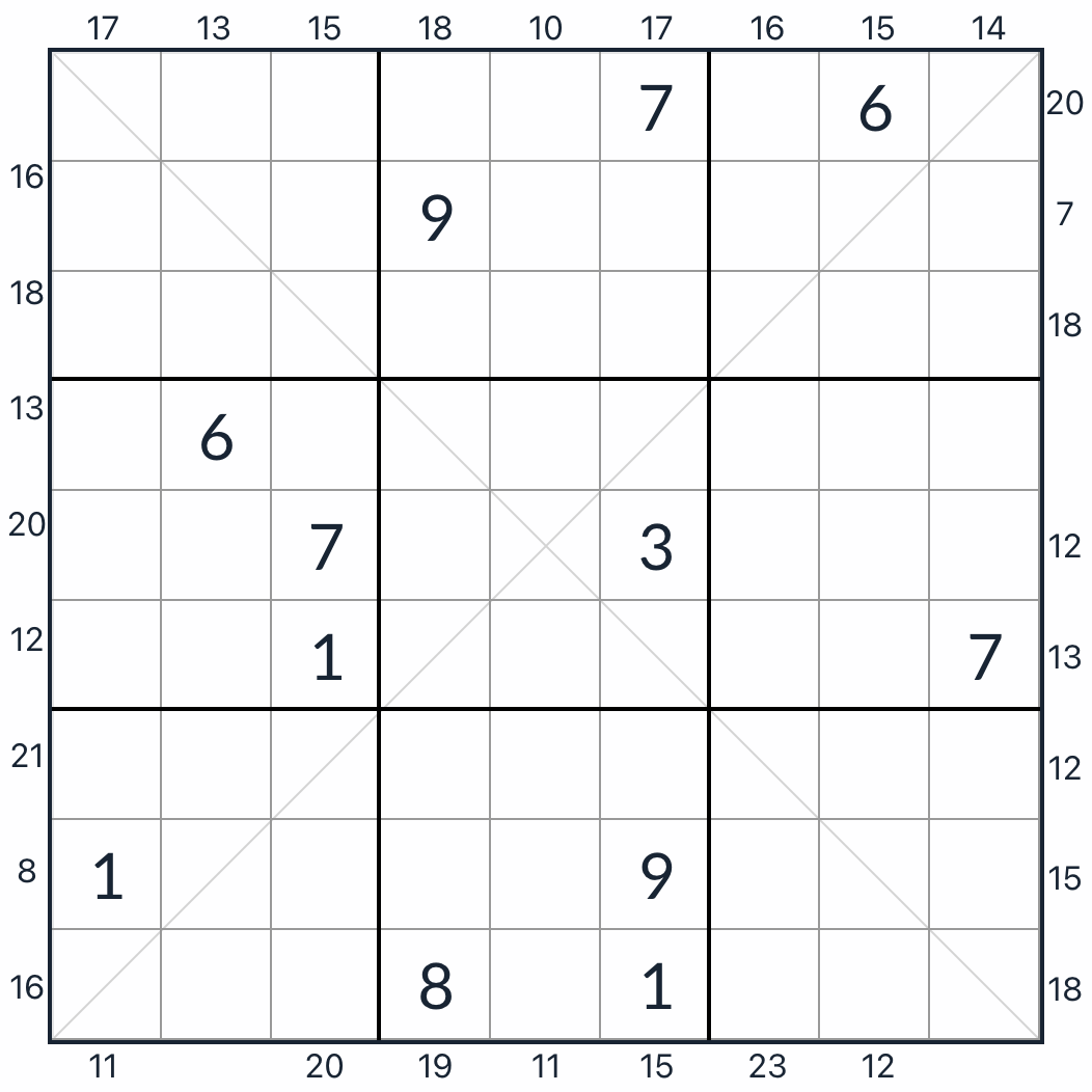 Диагональный фрейм Sudoku Вопрос
