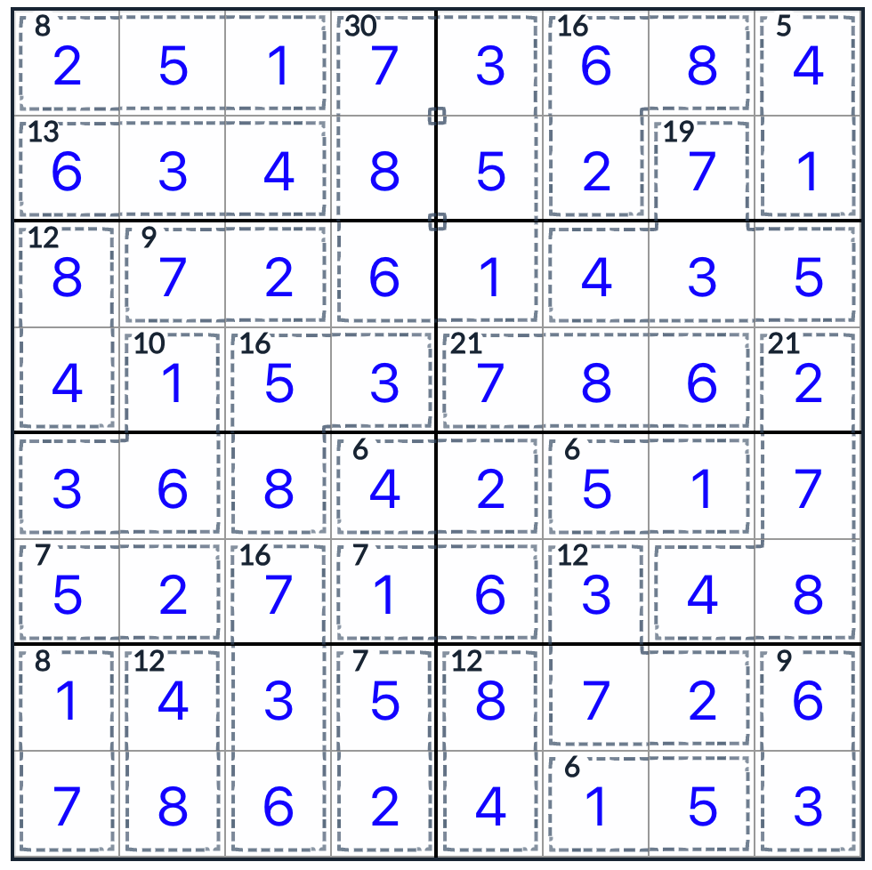 Alt-King-Killer Killer Sudoku 8x8 Решение