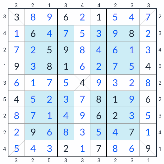 Антиги-гипер-диагональный раствор Sudoku