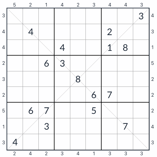 Анти-кинг диагональный небоскреб Sudoku