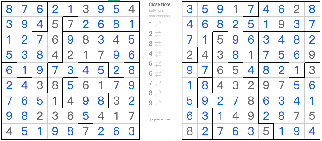 Twin, соответствующее анти-килограммовым решению Sudoku